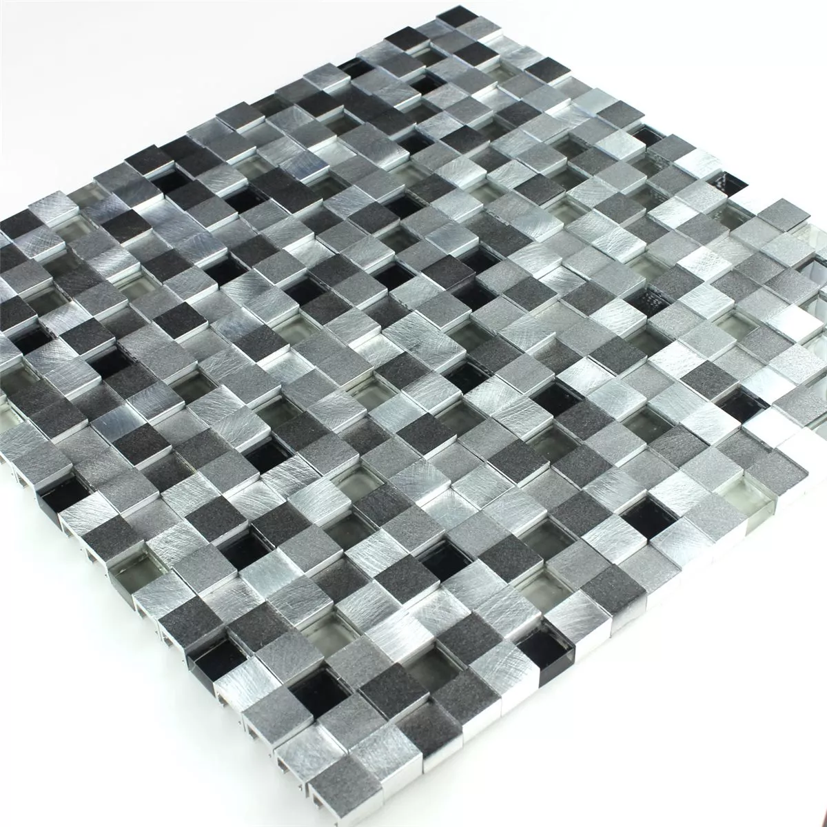 Próbka Mozaika Aluminium Szkło D Design Black Mix