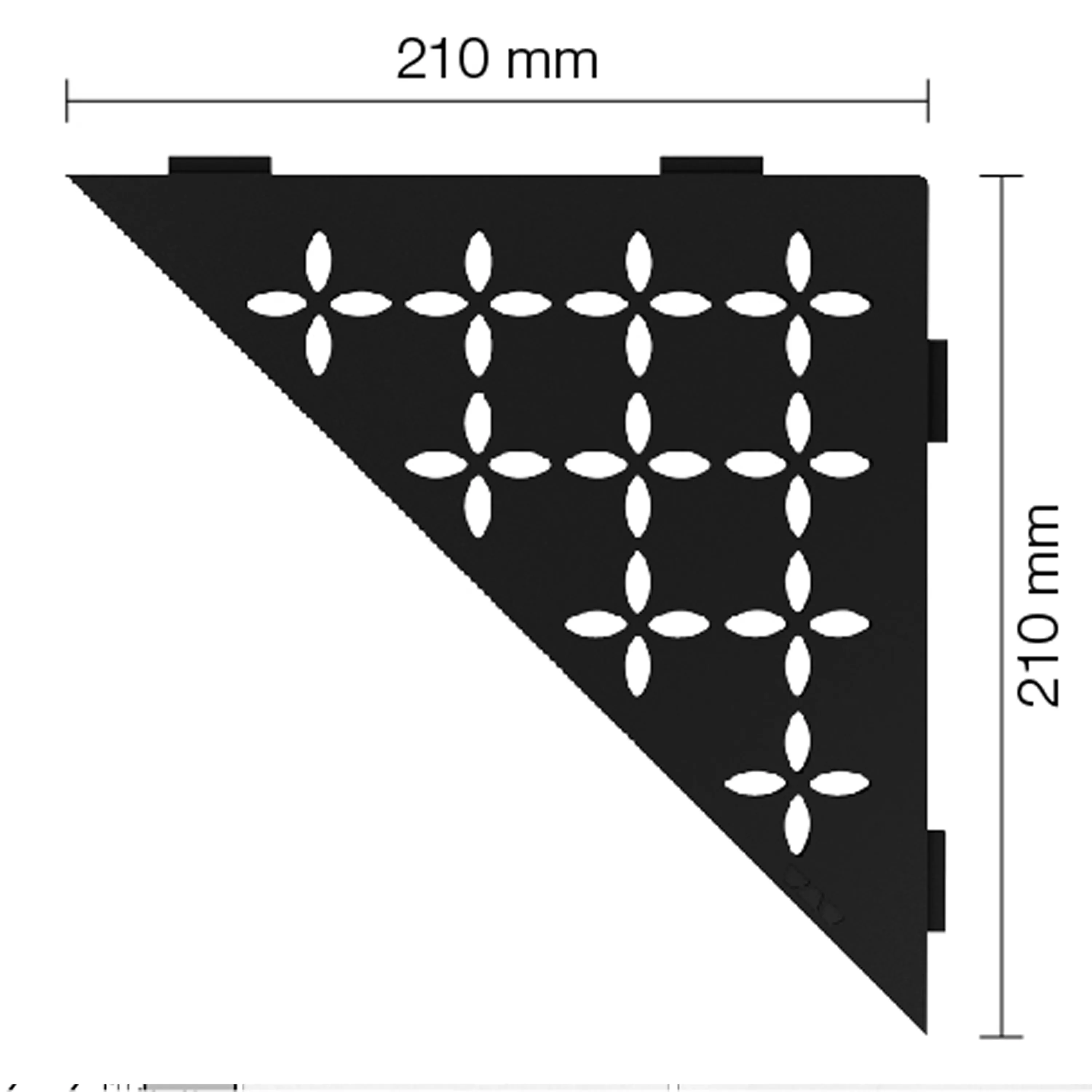 Półka ścienna półka prysznicowa Schlüter trójkąt 21x21cm kwiatowy grafit