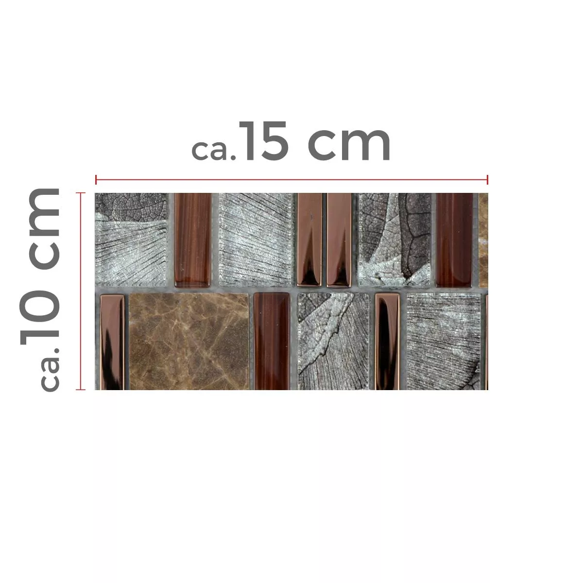 Próbka Mozaika Szklana Plytka Z Naturalnego Kamienia Hummel Brązowy Beżowy
