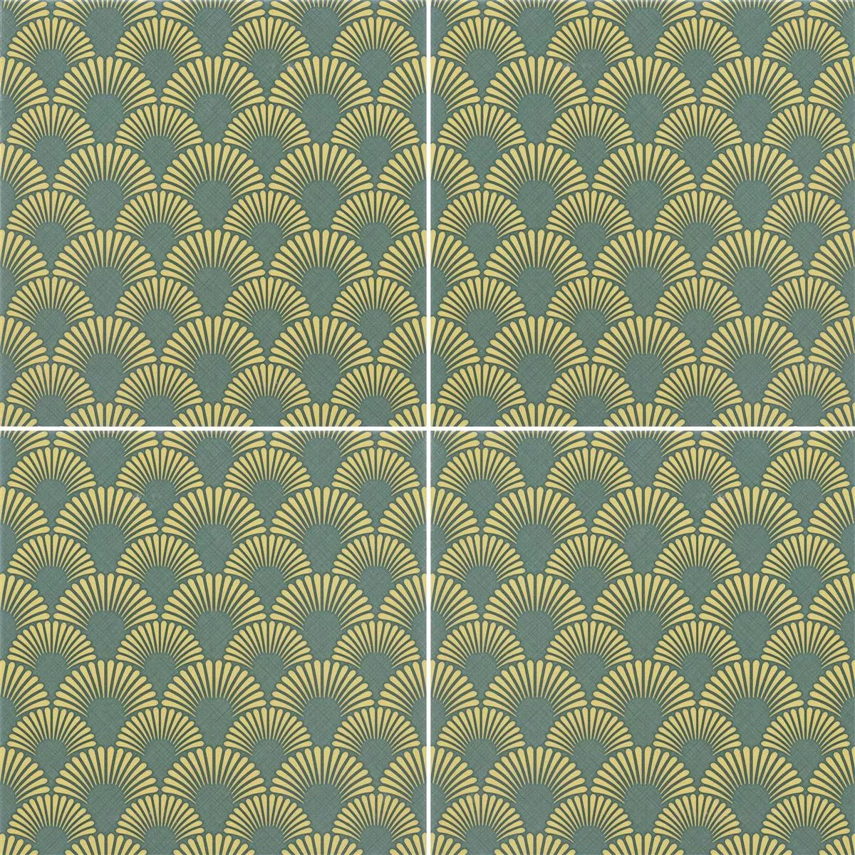 Płytki Podłogowe Cement Optyka Wildflower Zielony Dekor 18,5x18,5cm 
