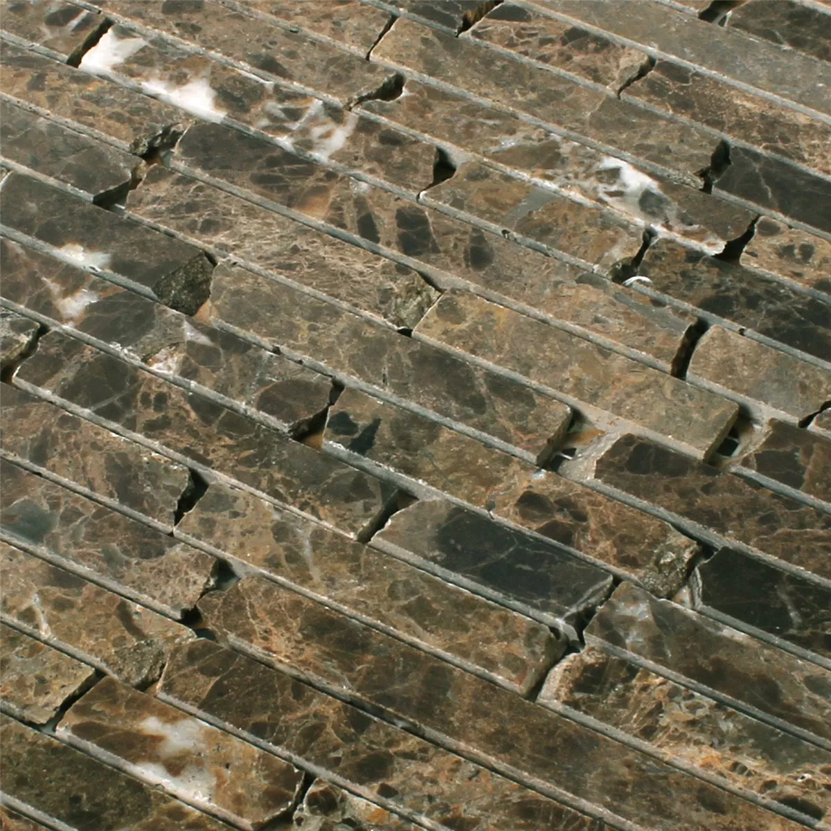 Mozaika Marmur Kamień Naturalny Impala Brązowy Polerowany