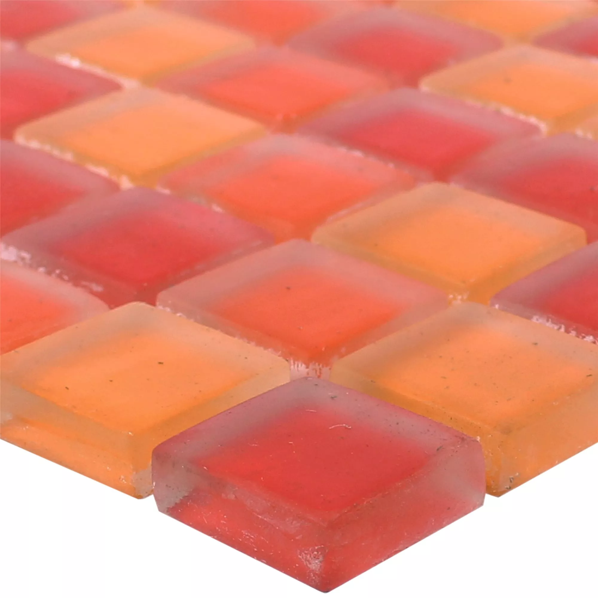 Próbka Mozaika Szklana Płytki Blossom Czerwony Pomarańczowy Mix Matowy