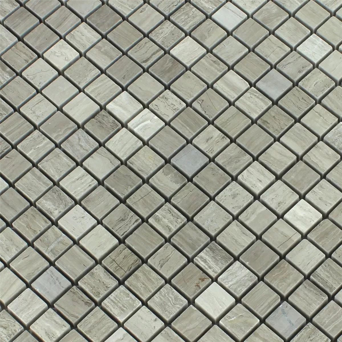 Mozaika Marmur 15x15x8mm Błoto Szary Polerowany