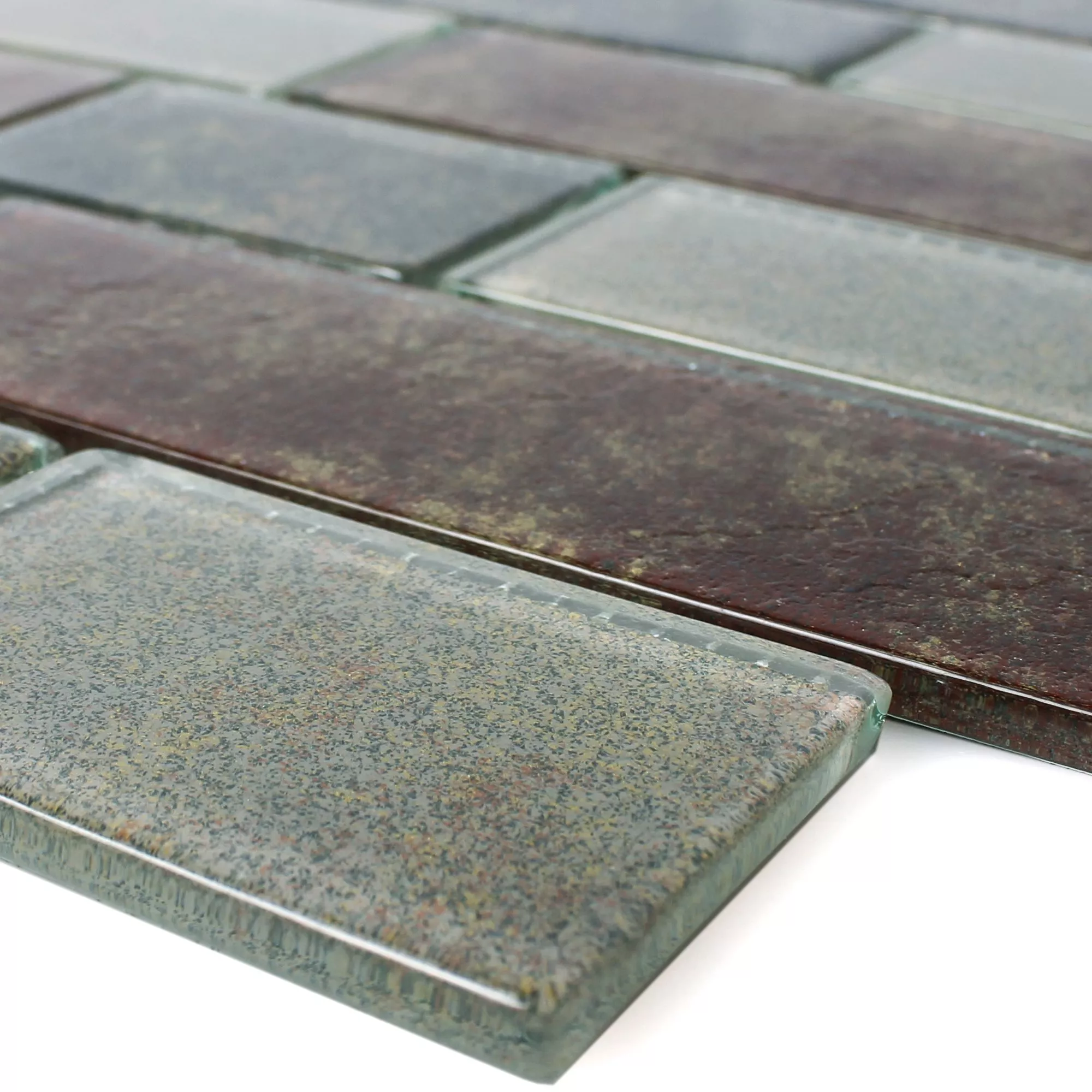 Próbka Mozaika Szklana Płytki Richmond Rustykalny Brązowy
