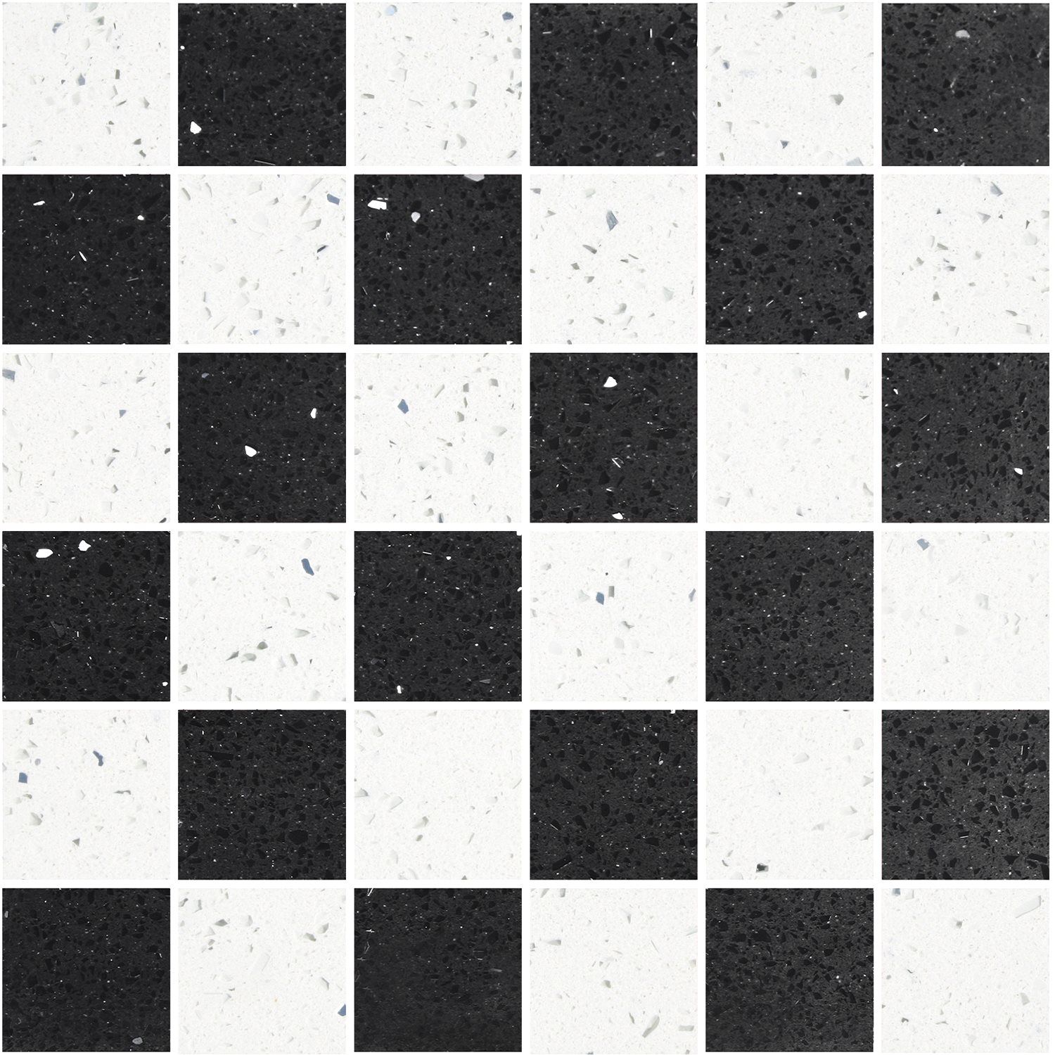 Mozaika Kwarc Kompozyt Czarny Biały