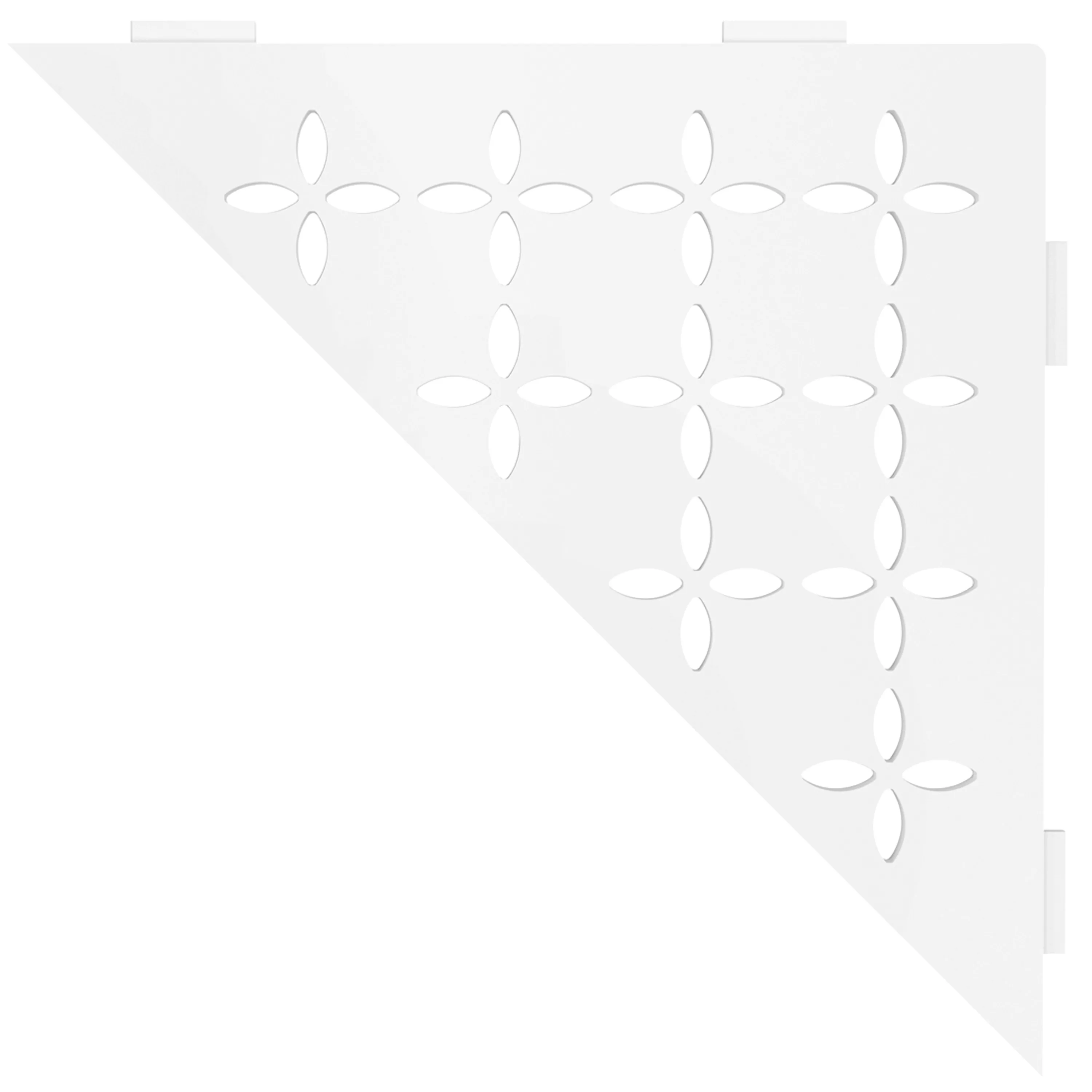 Półka ścienna półka prysznicowa Schlüter trójkąt 21x21cm kwiatowy biały