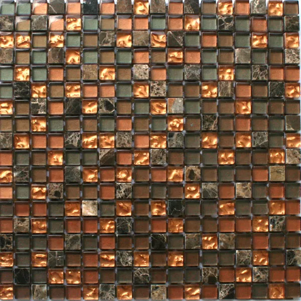 Mozaika Szkło Marmur Tiger Brązowy