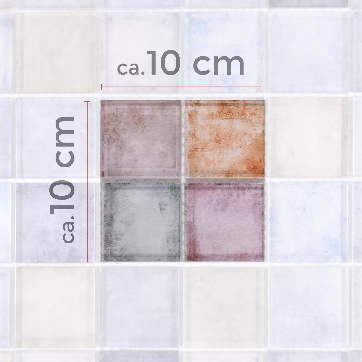 Próbka Mozaika Szklana Płytki Clementine Kolorowy