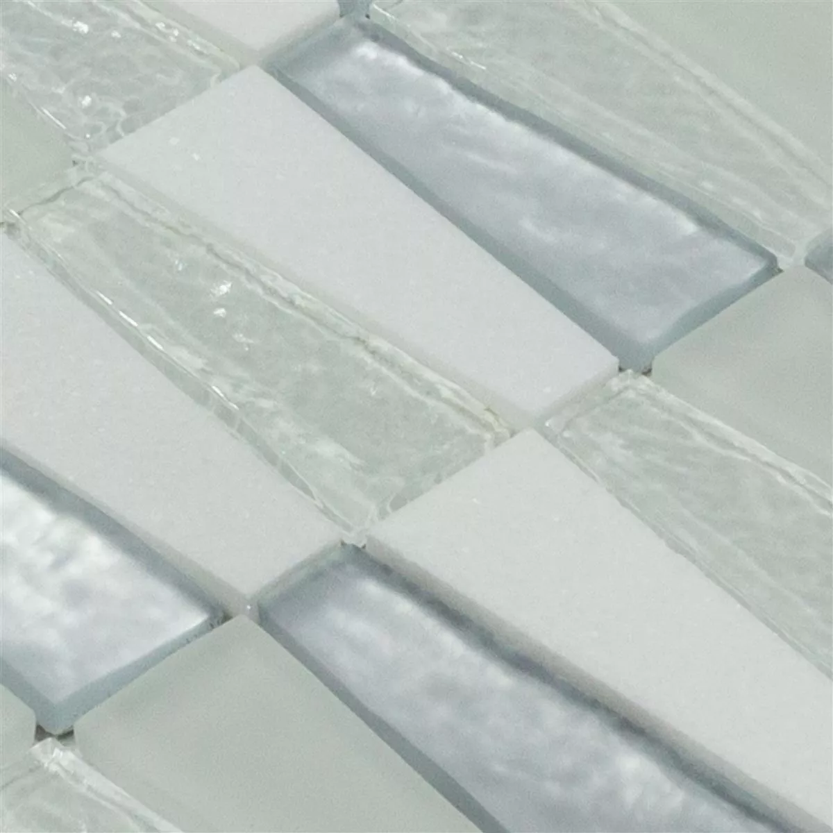 Szklana Mozaika Z Kamienia Naturalnego Płytki Marseille Biały Mix 