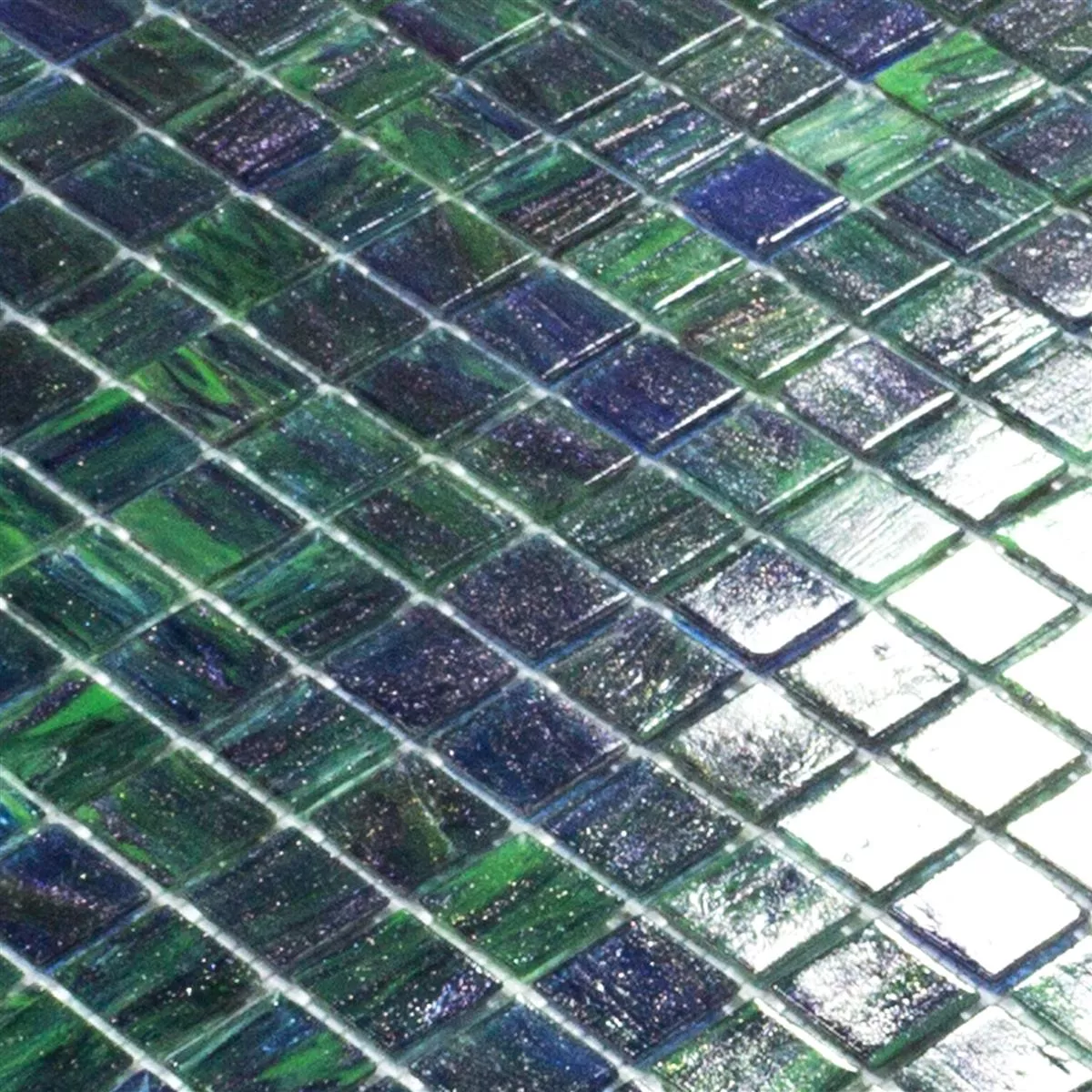 Mozaiki Szklana Płytki Catalina Niebieski Zielony Mix