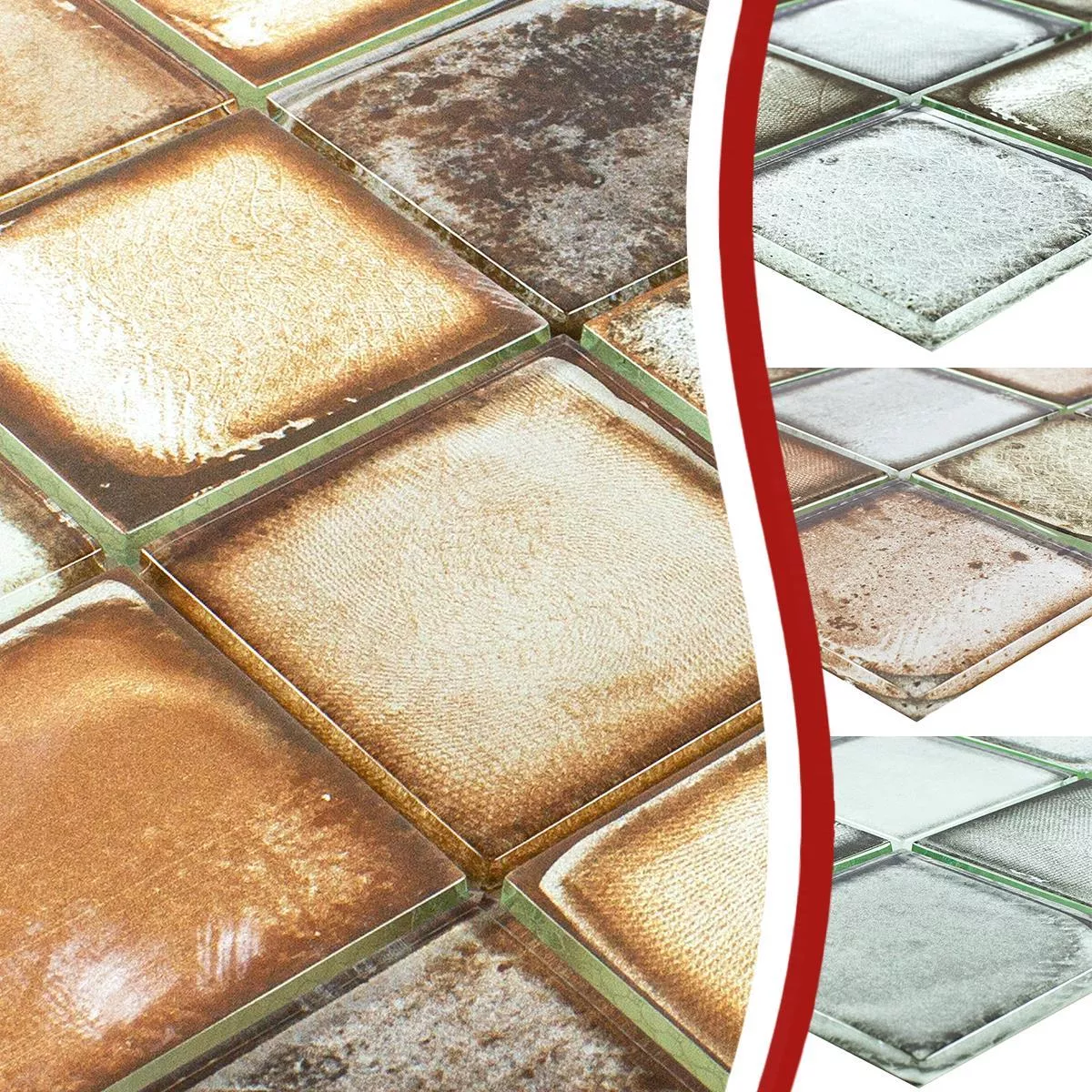 Próbka Mozaiki Szklana Płytki Cement Optyka Granada