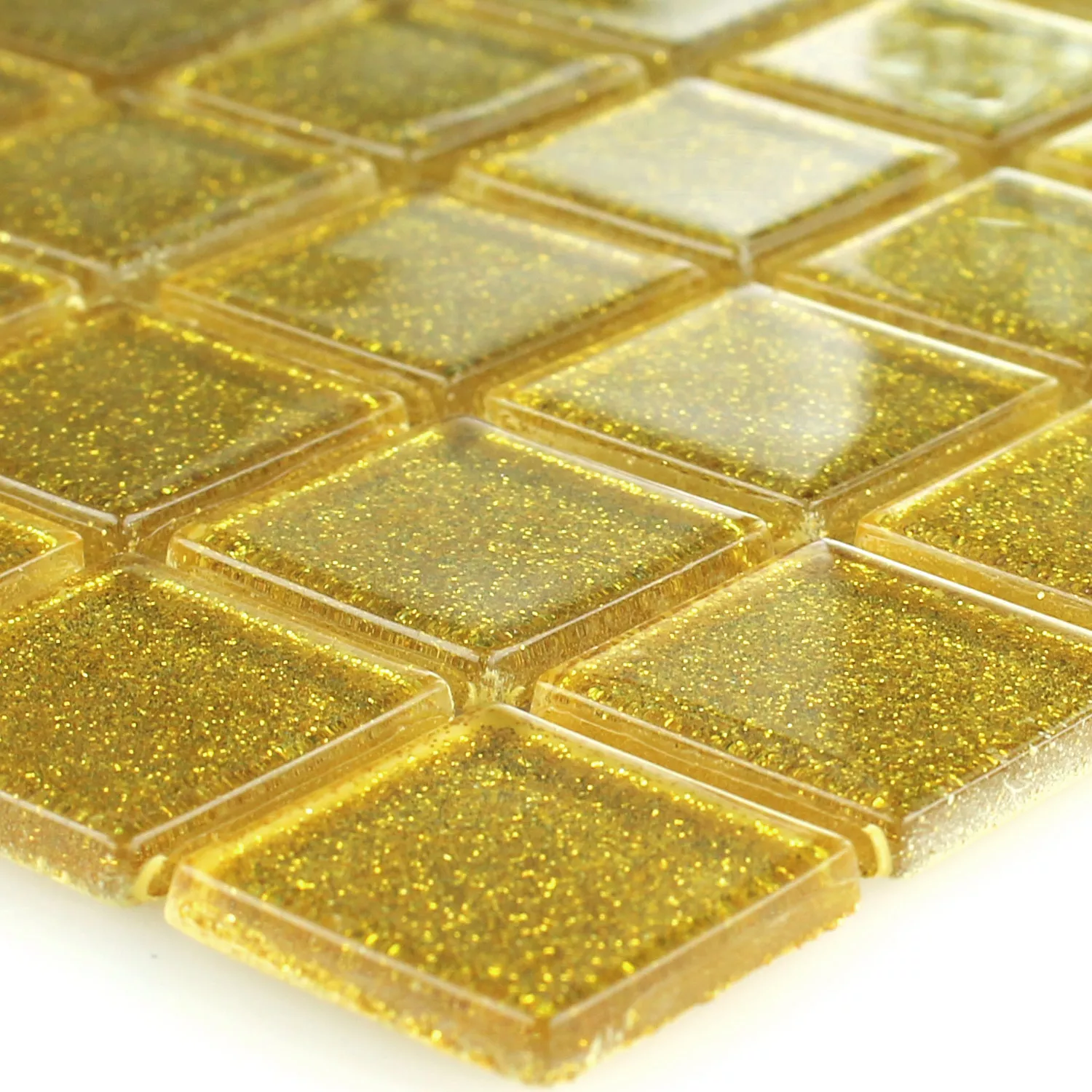 Próbka Mozaika Szklana Płytki Wichita Złoto Połyskiwać
