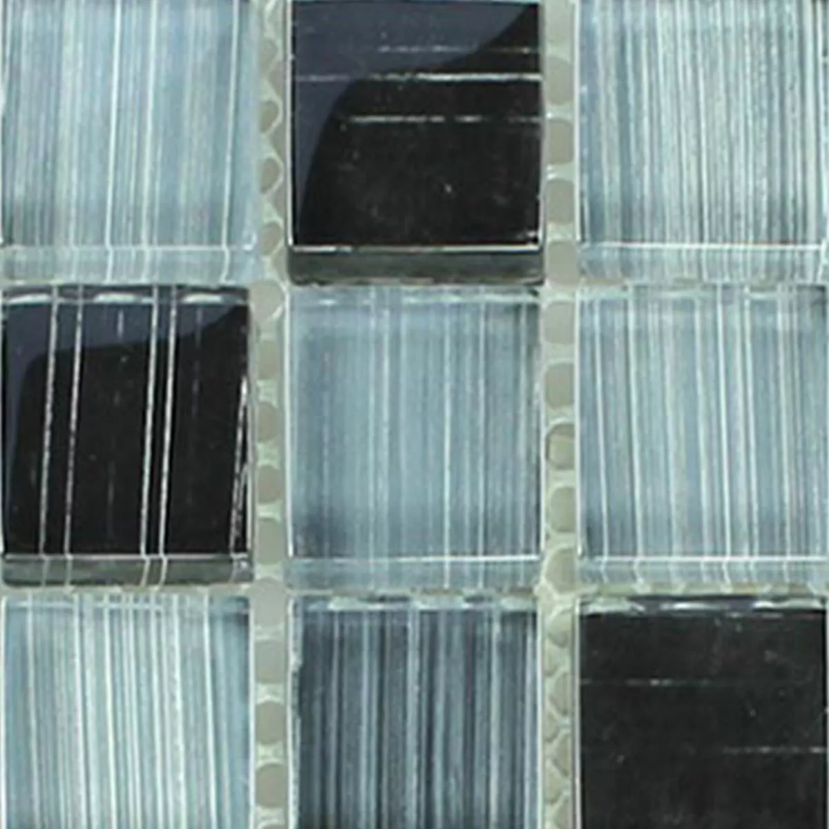 Próbka Mozaika Szklana Płytki Linia Czarny Szary
