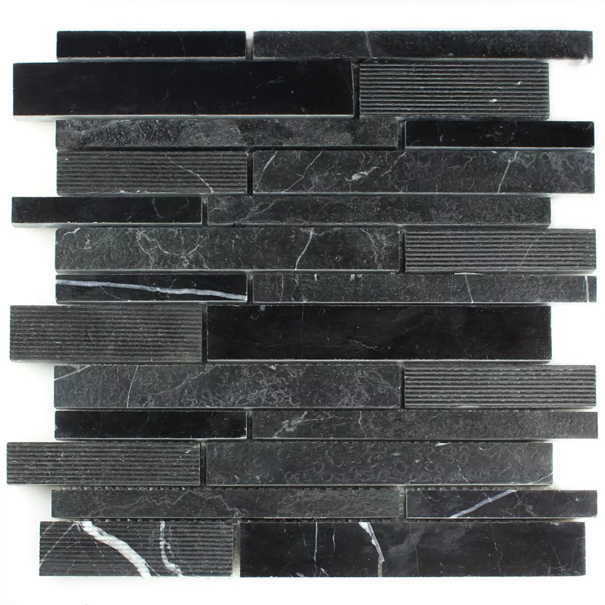 Mozaika Marmur Brick Frezowane Polerowany Czarny