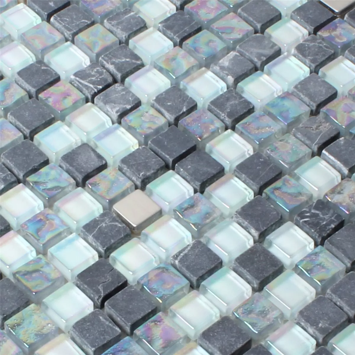 Mozaika Szkło Marmur Masa Perłowa Efekt Szary Mix