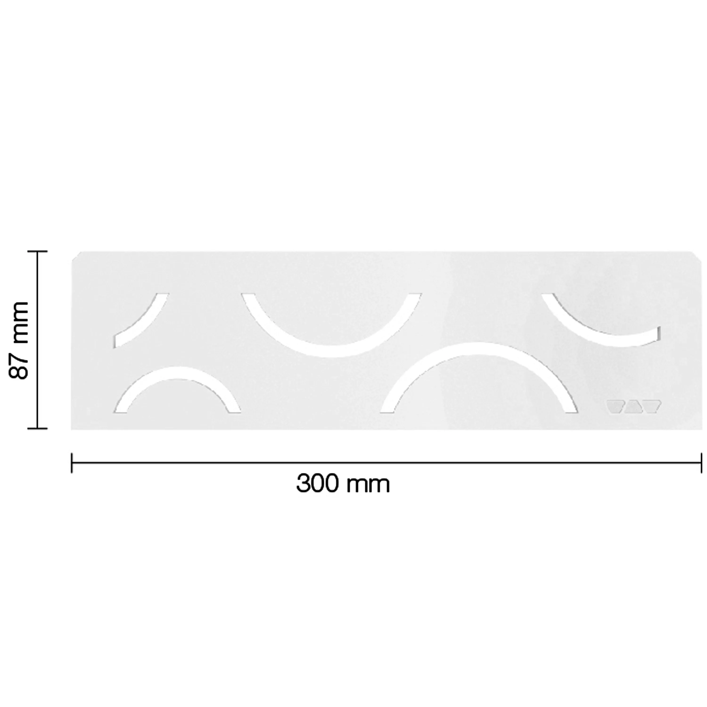 Niszowa półka ścienna Schlüter prostokąt 30x8,7cm Curve biała