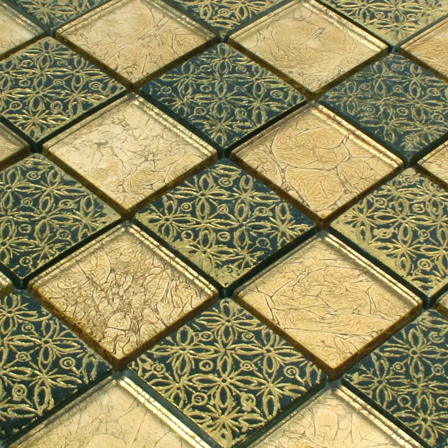 Mozaika Szkło Kamień Naturalny Friesia Złoto