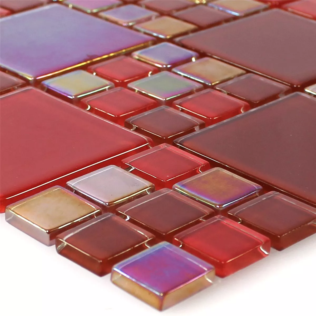 Próbka Mozaika Szklana Płytki Czerwone Elox