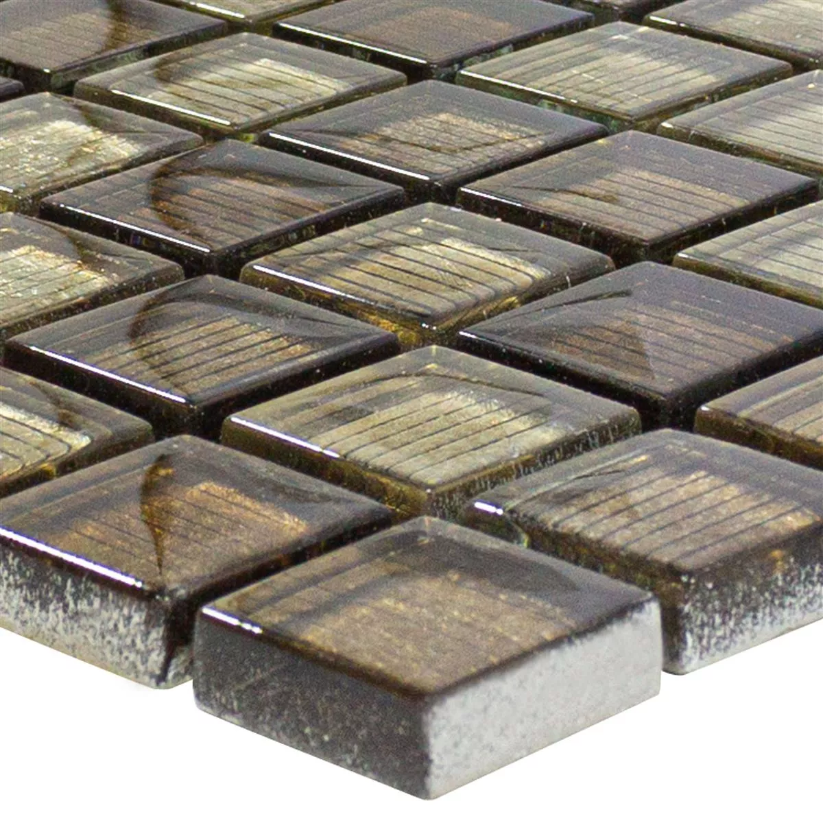 Mozaiki Szklana Płytki Tyson Strukturalny Brąz