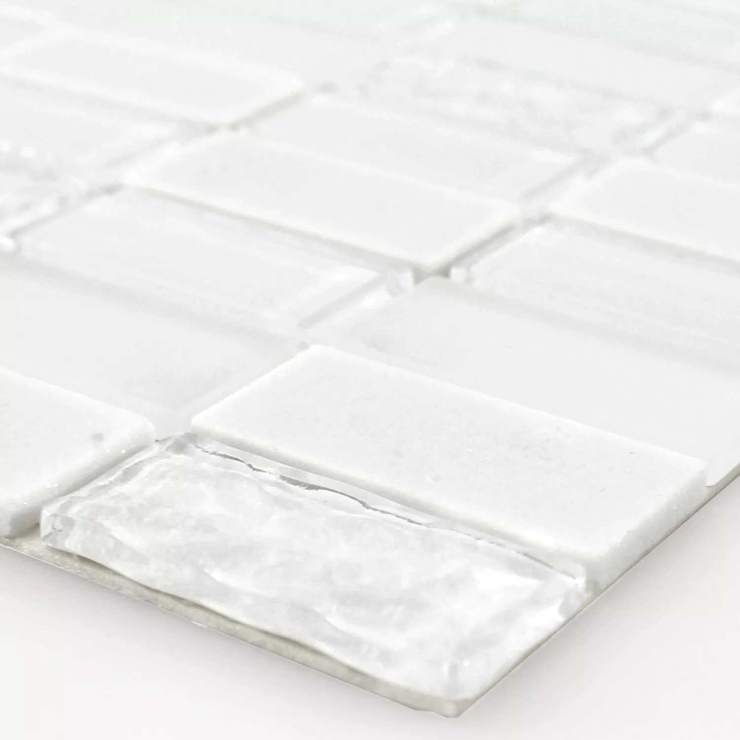 Samoprzylepny Mozaika Kamień Naturalny Szkło Mix Biały Polerowany