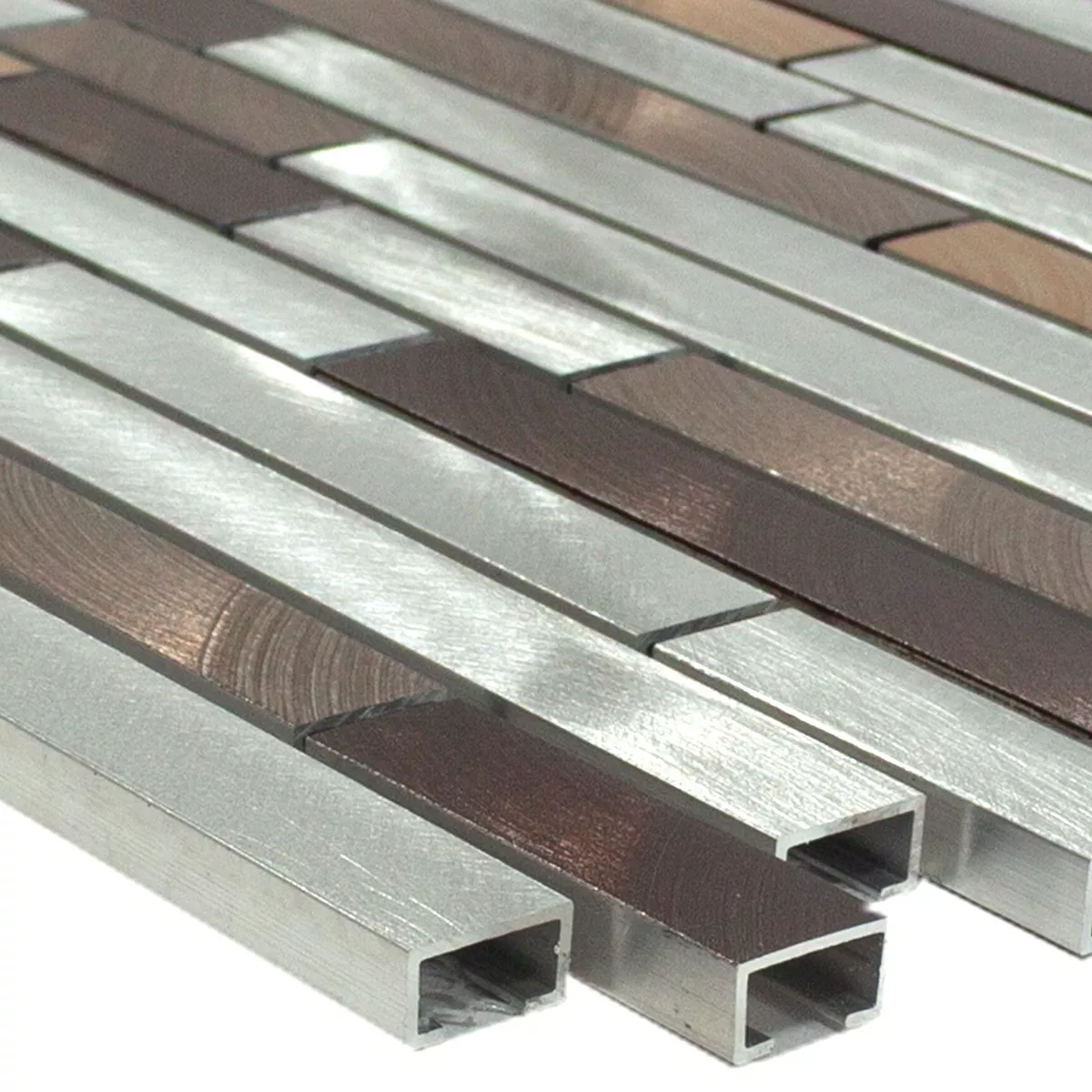 Aluminium Metal Mozaika Caramella Brązowy Srebrny