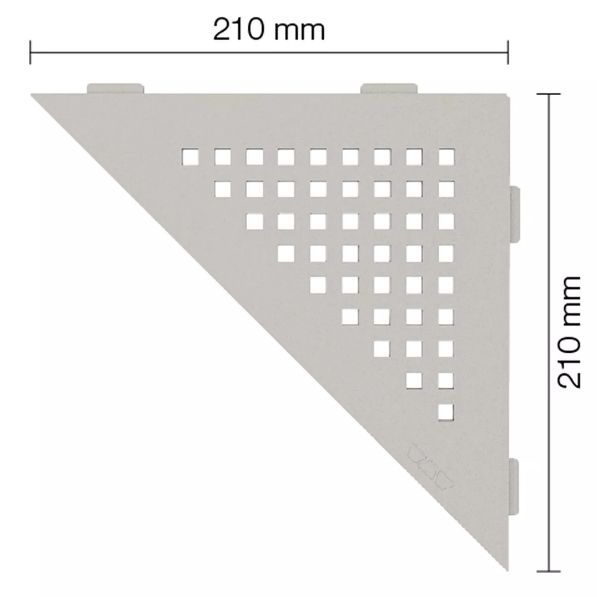 Półka ścienna półka prysznicowa Schlüter trójkąt 21x21cm kwadrat beżowy