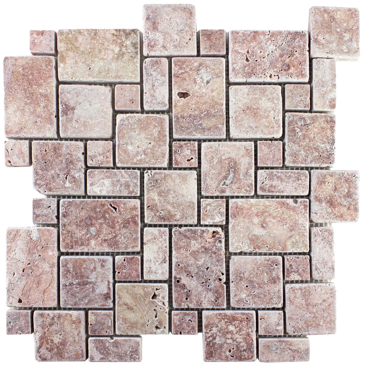 Próbka Kamień Naturalny Trawertyn Mozaika LaGrange Czerwone