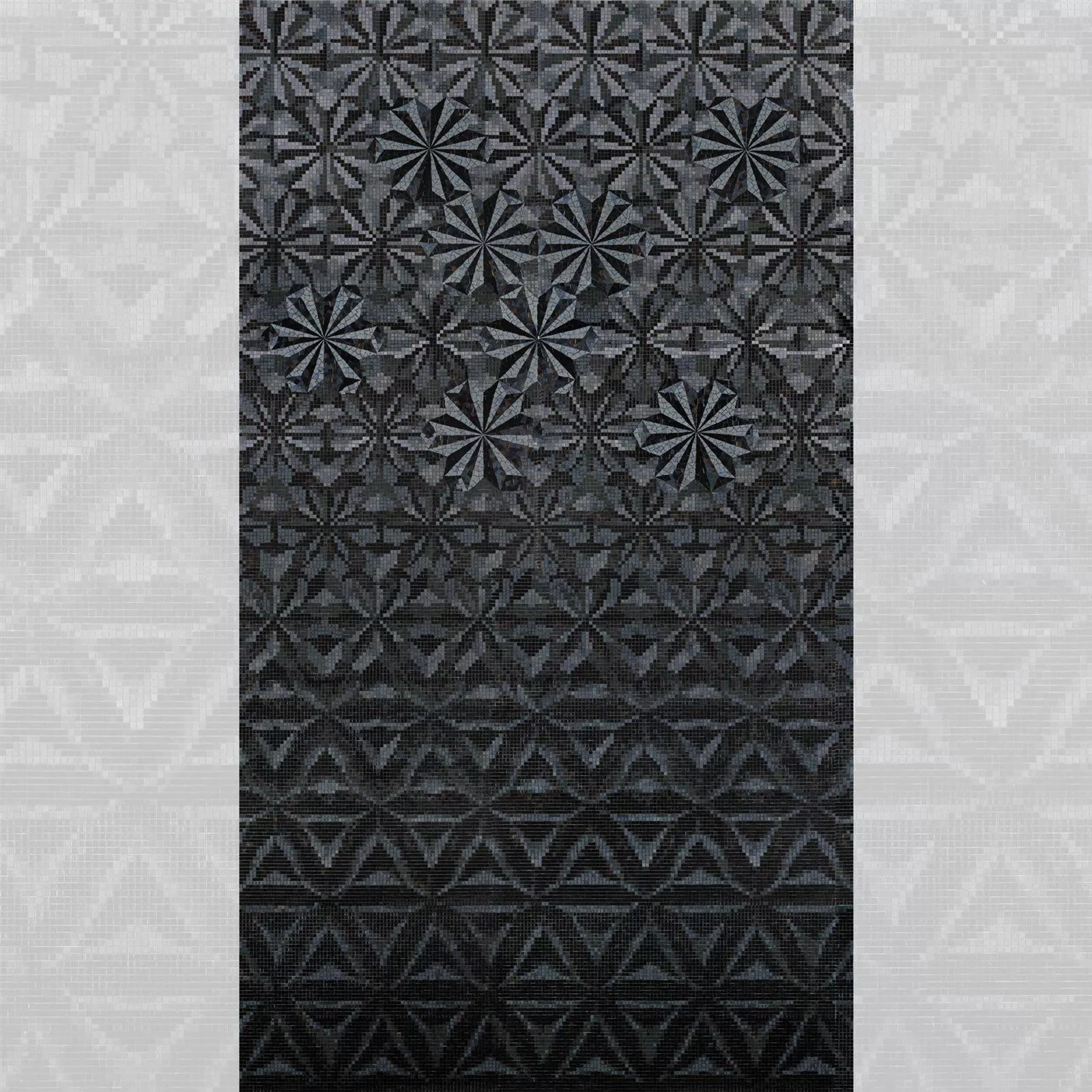 Mozaika Szklana Obraz Magicflower Black 90x240cm