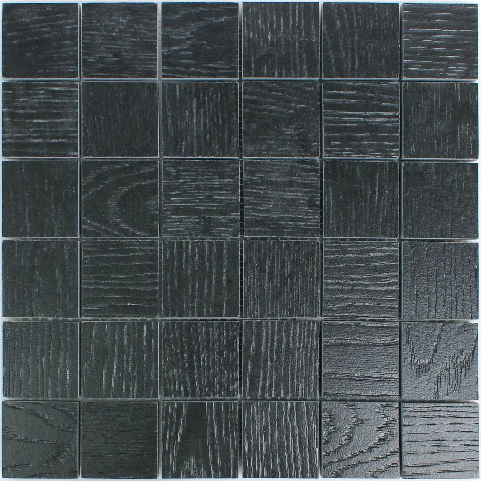 Mozaika Ceramiczna Olympic Wygląd Drewna Czarny Kwadrat R10/B