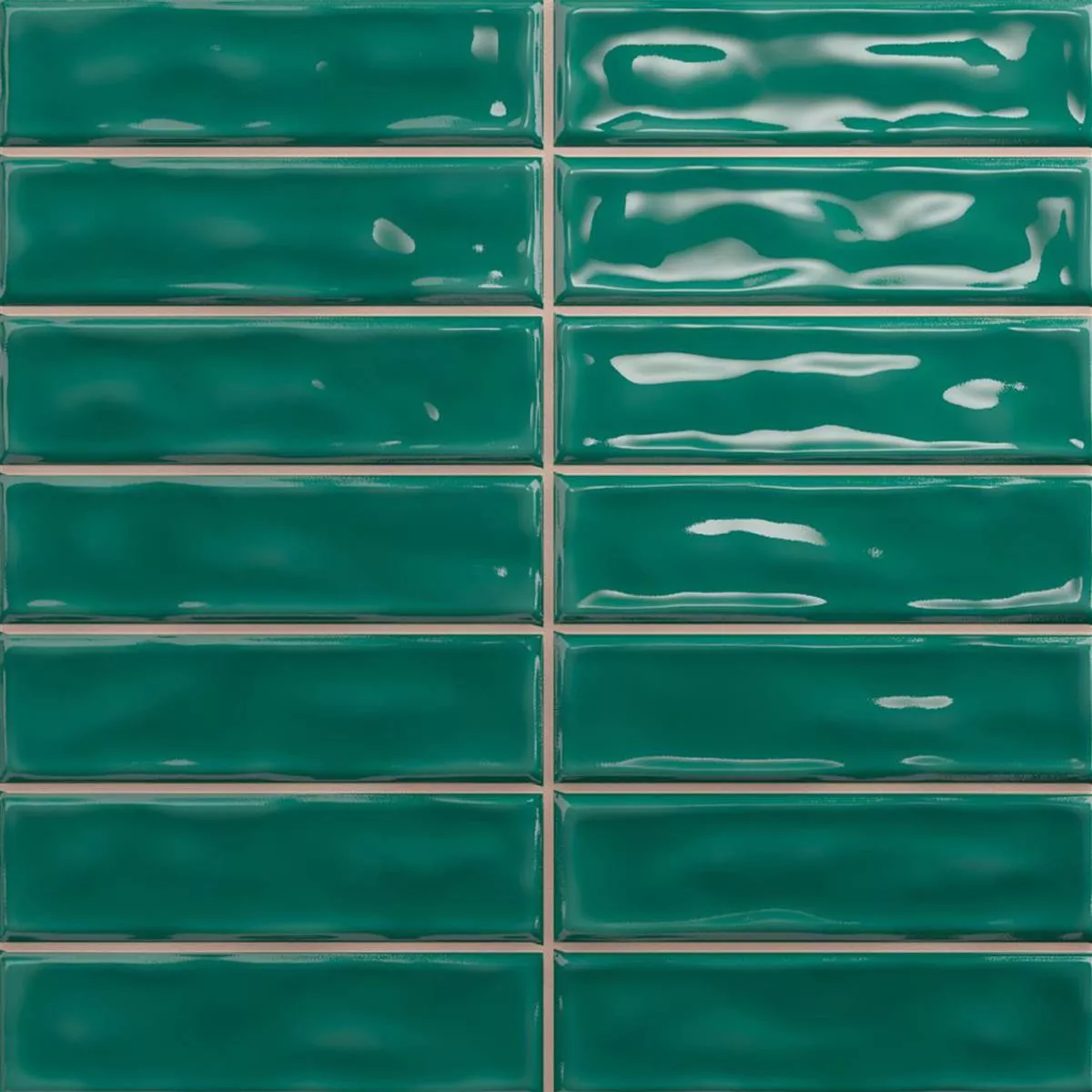 Płytki Ścienne Verbania Pałeczki Błyszczący Karbowany Zielony 20x20cm