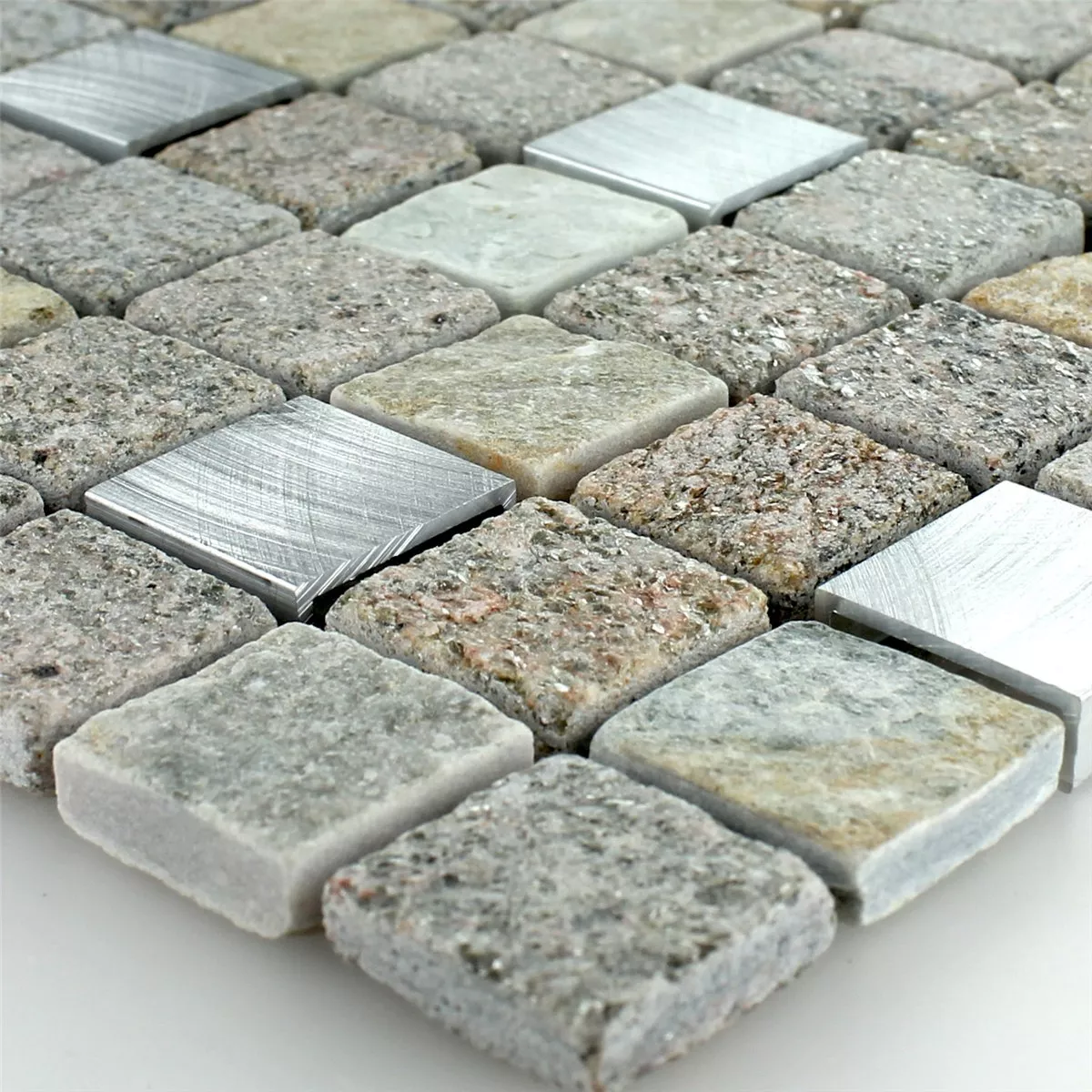 Mozaika Kwarcyt Alu Kamień Naturalny 23x23x8mm