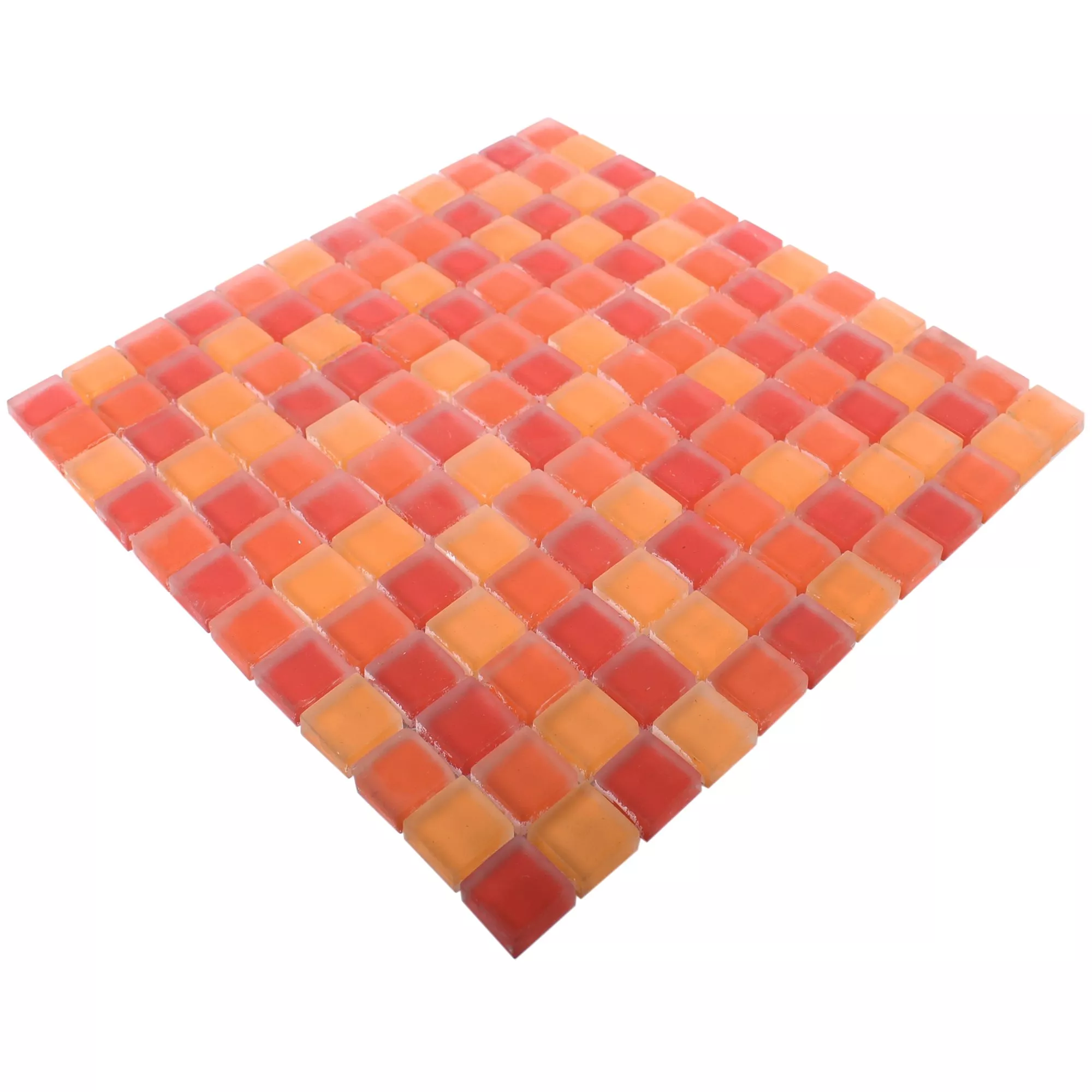 Próbka Mozaika Szklana Płytki Blossom Czerwony Pomarańczowy Mix Matowy