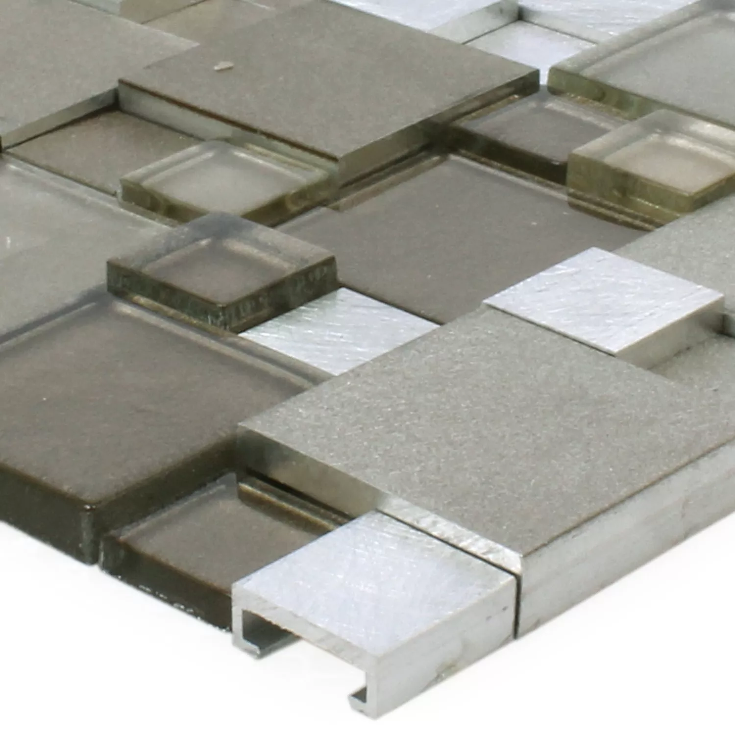 Próbka Mozaika Szkło Aluminium Condor 3D Brązowy Mix