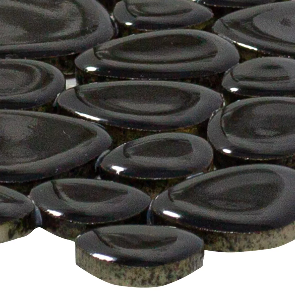 Ceramika Kamień Otoczak Mozaika Sabah Czarny Błyszczący