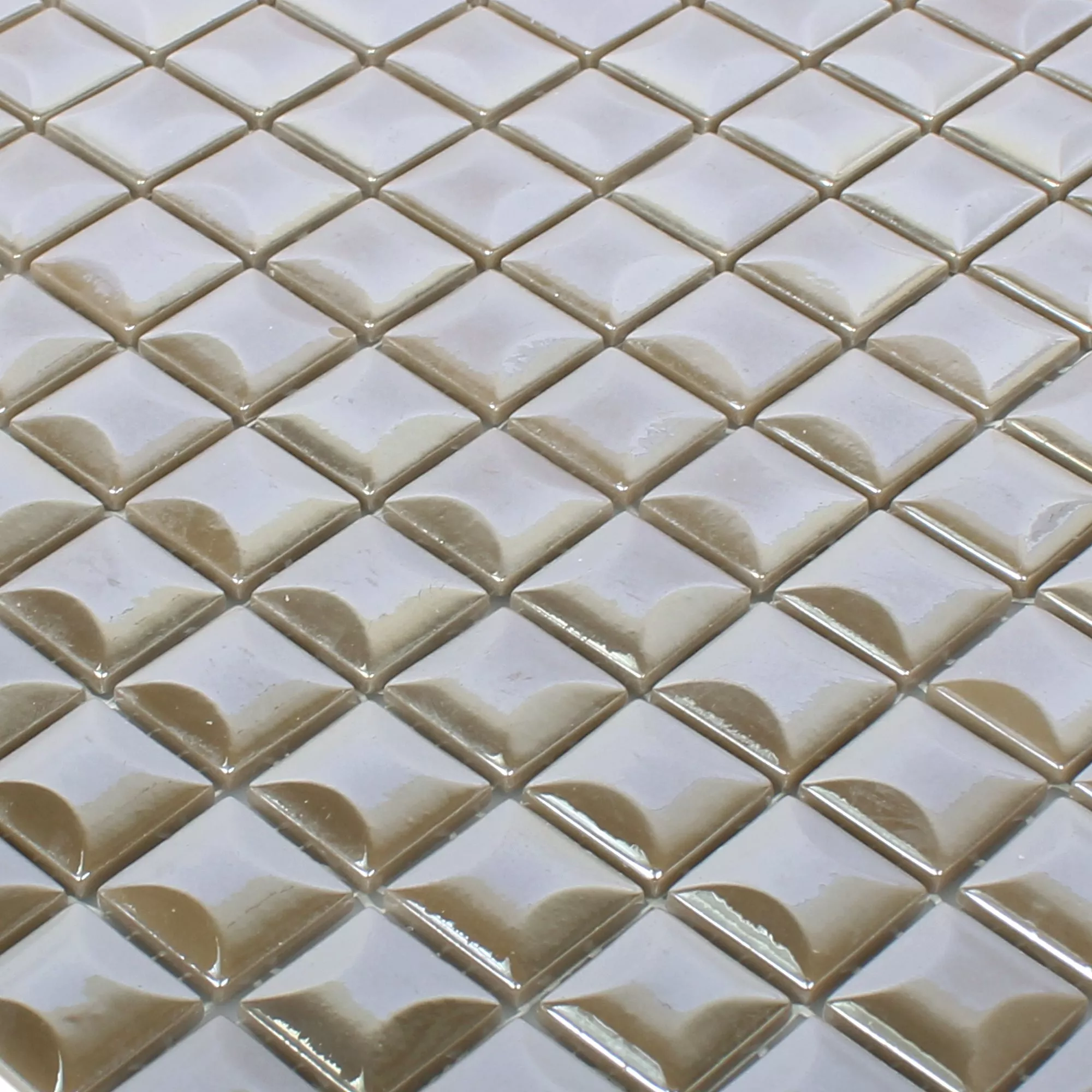 Mozaika Szklana Płytki Monrovia Coffee 3D Metallic