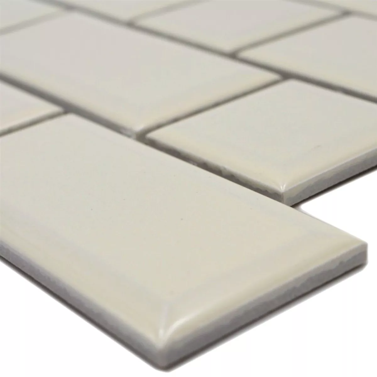 Mozaika Ceramiczna Płytki Indra Metro Z Faset Kość Słoniowa Mozaika Ceramiczna Płytki Indra Metro Z Faset Kość Słoniowa