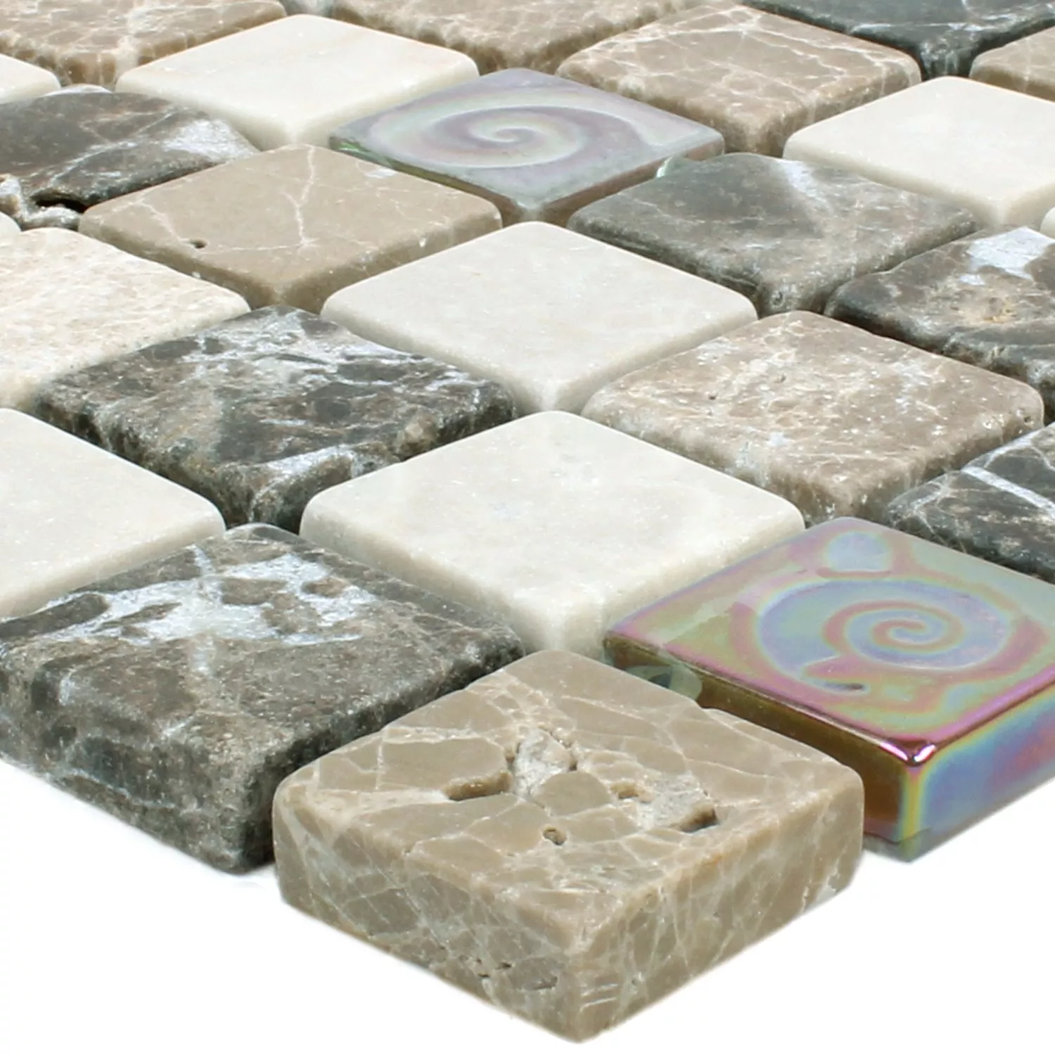 Mozaika Relief Marmur Java Szkło Mix Beżowy