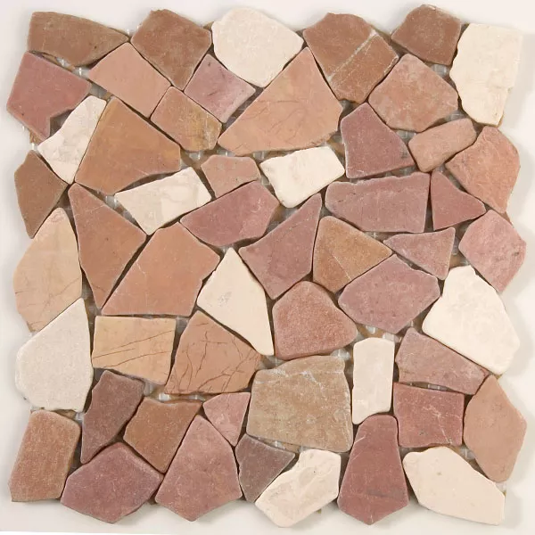 Mozaika Marmur Łamany Rosso Verona Biancone