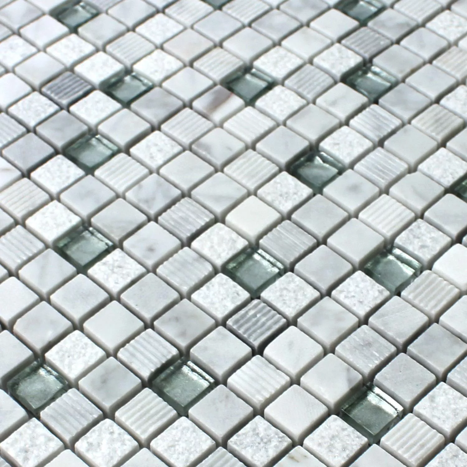 Mozaika Szkło Kamień Naturalny Yukon Biały