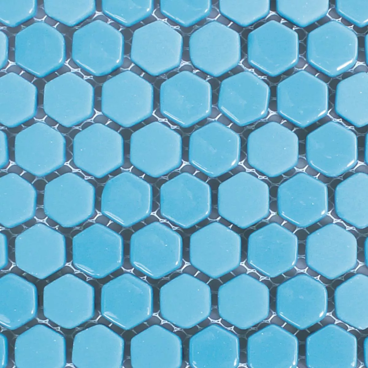 Próbka Mozaika Szklana Płytki Brockway Sześciokąt Eco Niebieski