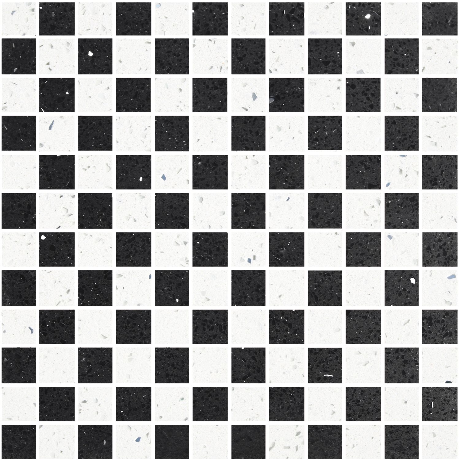 Mozaika Kwarc Kompozyt Czarny Biały 23