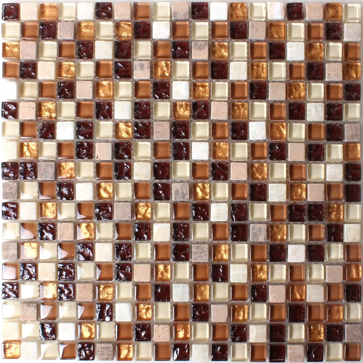 Mozaika Onyx Marmur Szkło Brązowy Mix