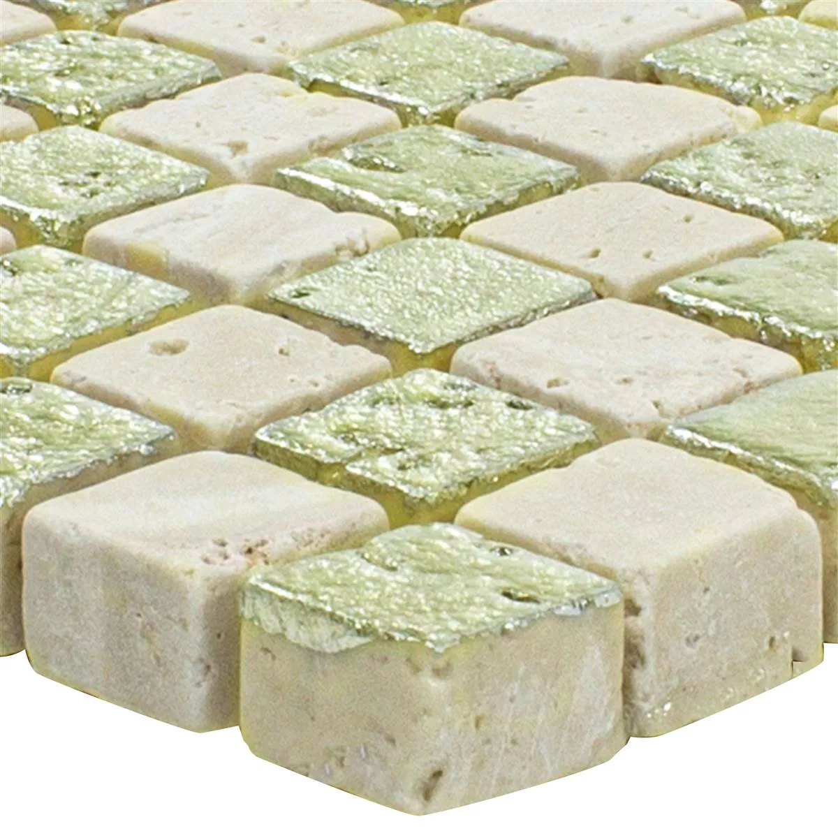 Próbka Marmur Kamień Naturalny Mozaika Płytki Antika Mix Złoto Kremowa