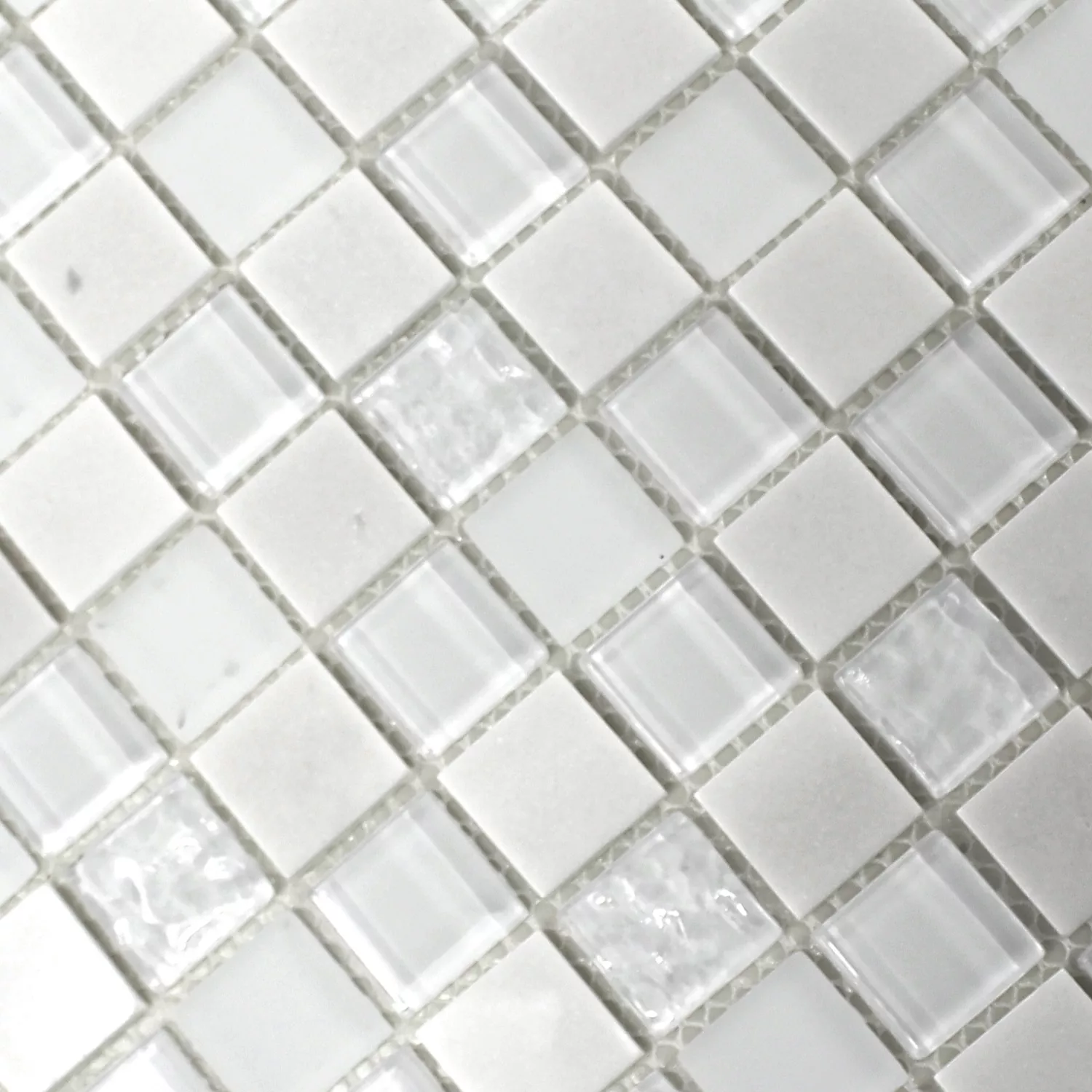 Samoprzylepny Mozaika Kamień Naturalny Szkło Mix Biały