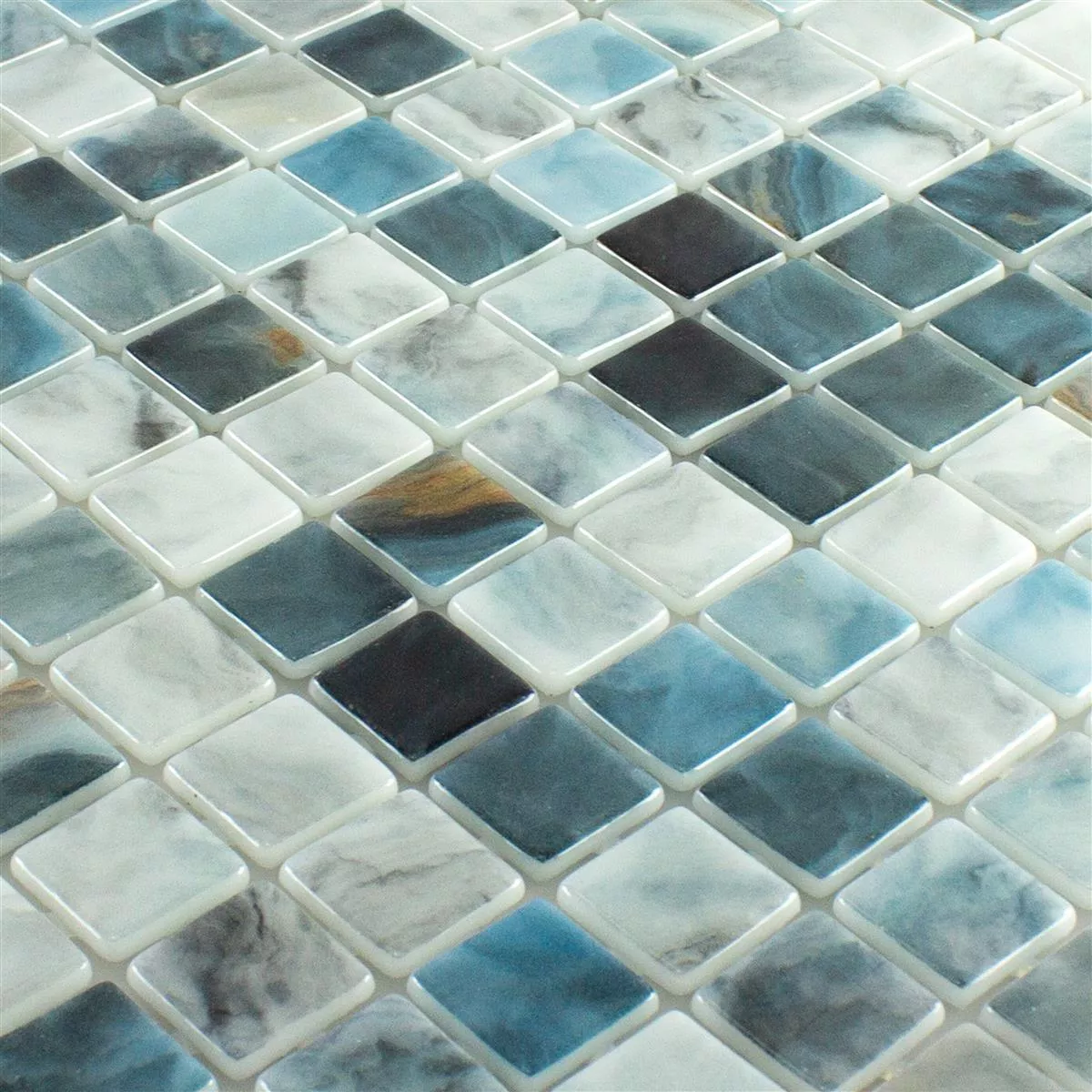 Mozaika szklana na basen Baltic Niebieski Szary 25x25mm