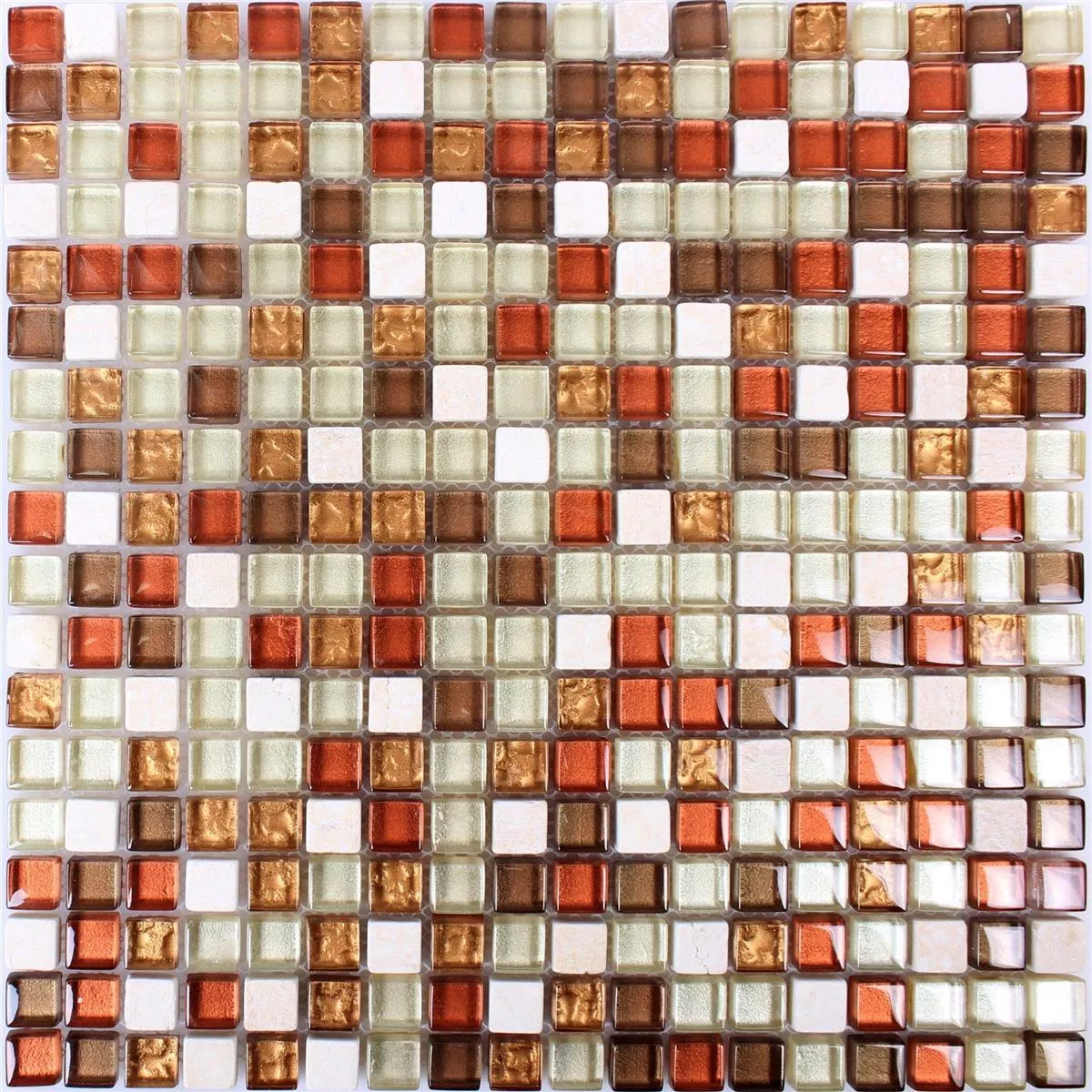Próbka Mozaika Szklana Plytka Z Naturalnego Kamienia Gorby Czerwone Brązowy Beżowy