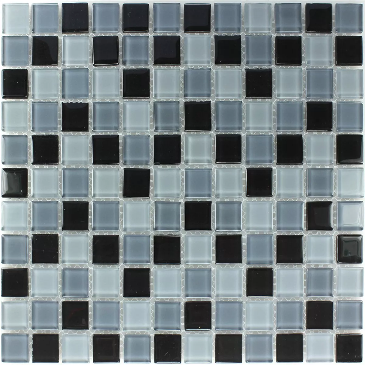 Mozaika Szklana Płytki Czarny Mix 25x25x4mm