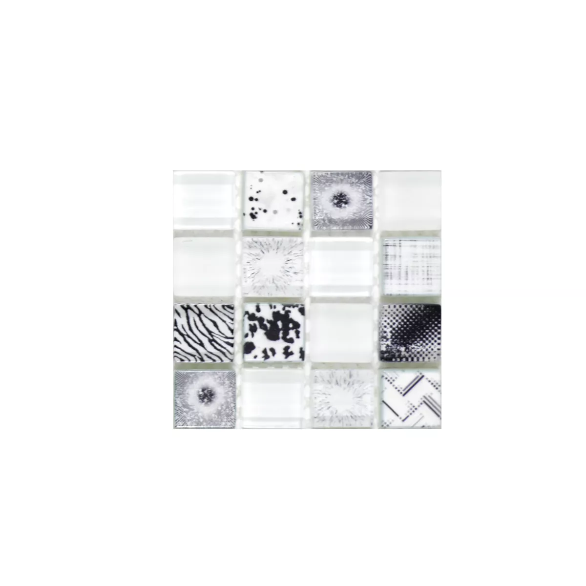 Próbka Mozaika Szklana Płytki Cornelia Retro Optyka Wspaniały Biały