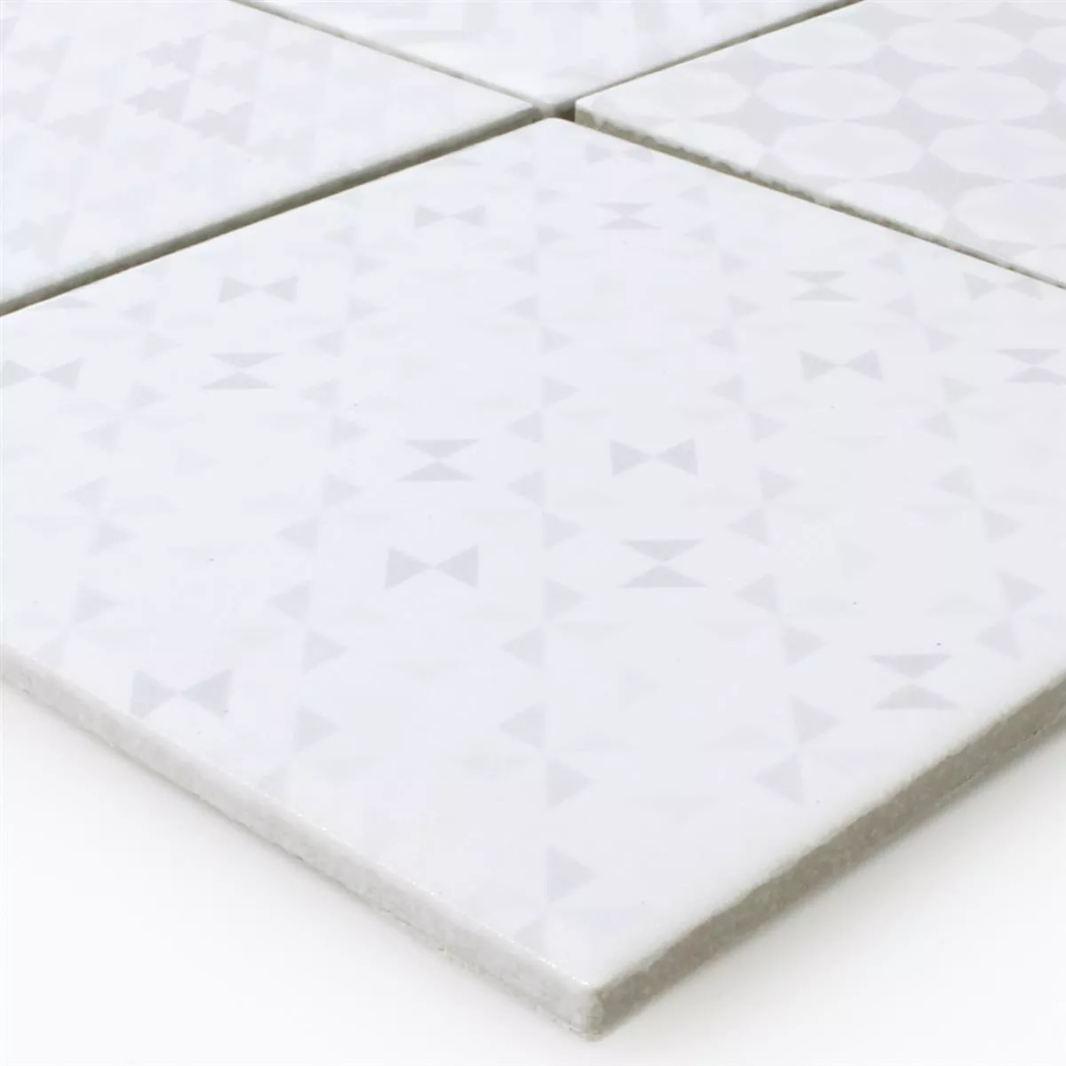Mozaika Ceramika Campeche Cement Optyka Geo Biały