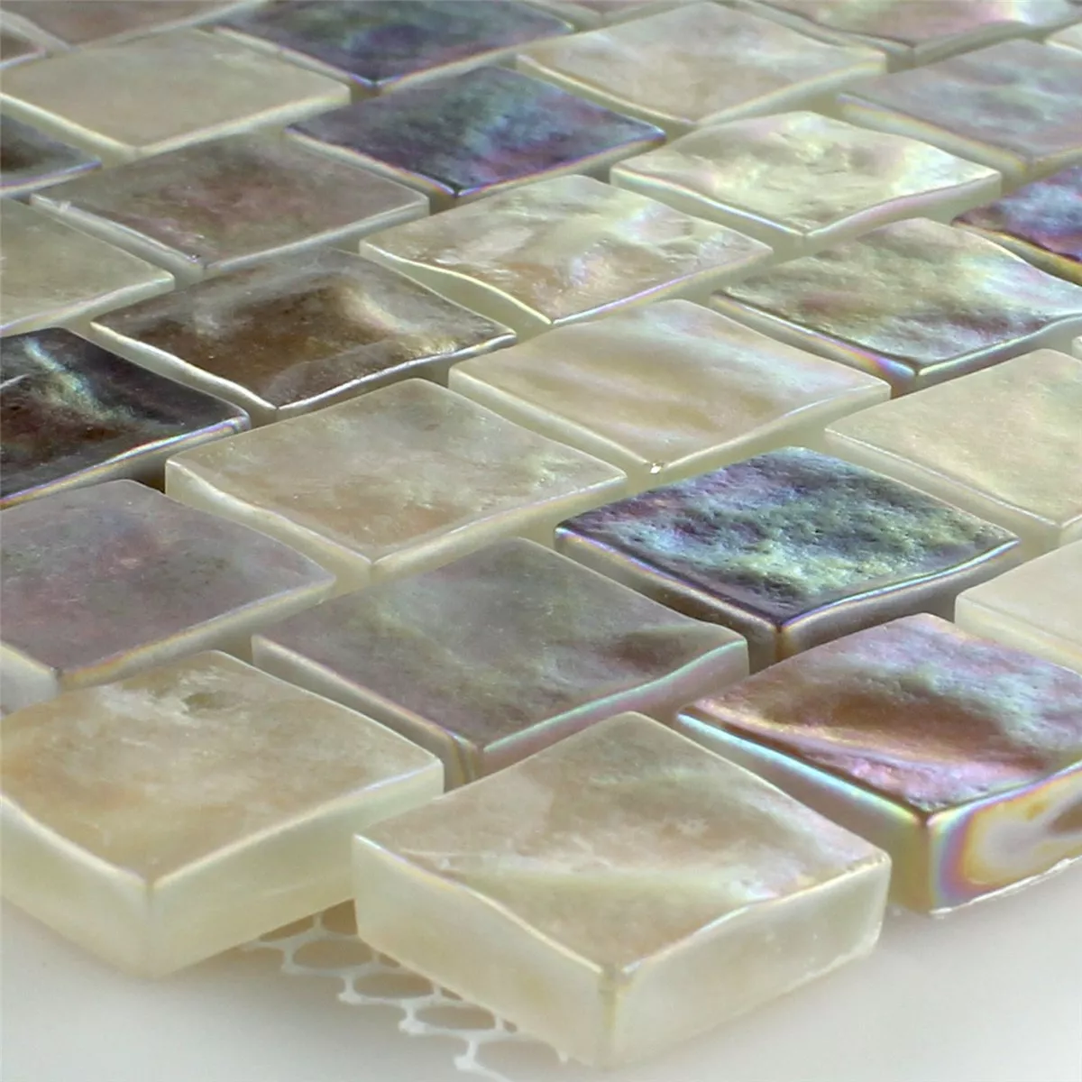 Próbka Mozaika Szklana Z Efektem Masy Perłowej W Kolorze Kremowym